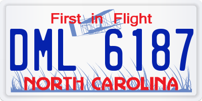 NC license plate DML6187