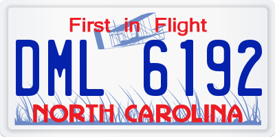 NC license plate DML6192