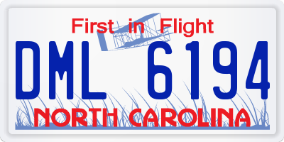 NC license plate DML6194