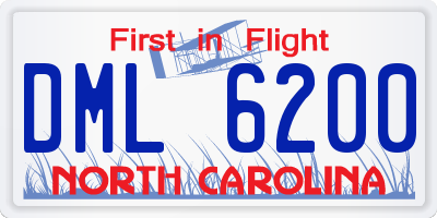 NC license plate DML6200