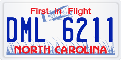 NC license plate DML6211