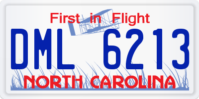 NC license plate DML6213