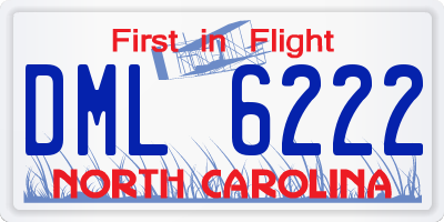 NC license plate DML6222