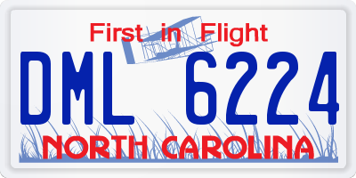 NC license plate DML6224