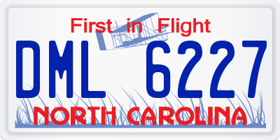 NC license plate DML6227