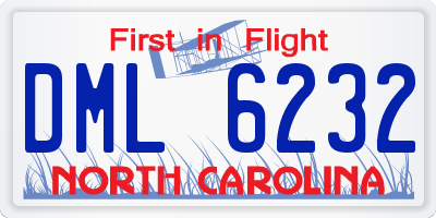 NC license plate DML6232