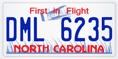 NC license plate DML6235