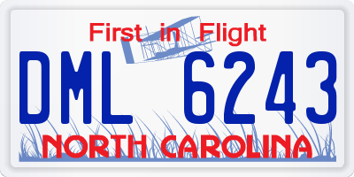 NC license plate DML6243