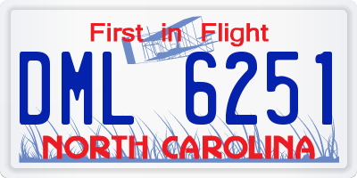 NC license plate DML6251