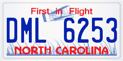 NC license plate DML6253