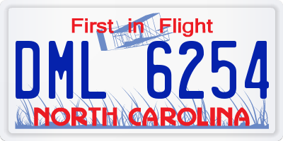 NC license plate DML6254