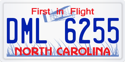 NC license plate DML6255