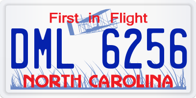 NC license plate DML6256