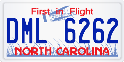 NC license plate DML6262