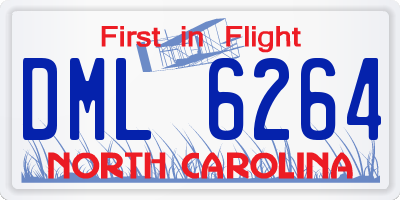 NC license plate DML6264