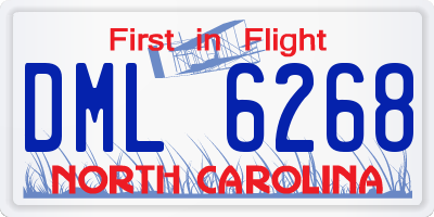 NC license plate DML6268
