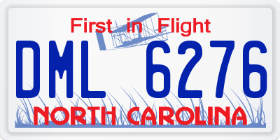 NC license plate DML6276