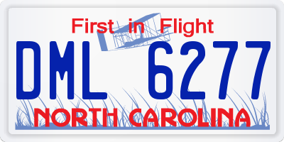 NC license plate DML6277