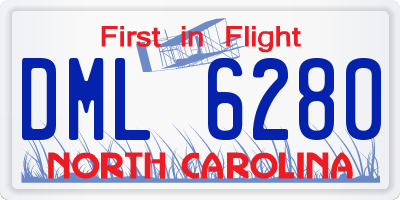 NC license plate DML6280
