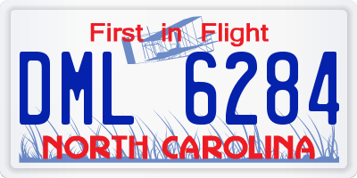 NC license plate DML6284