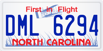 NC license plate DML6294
