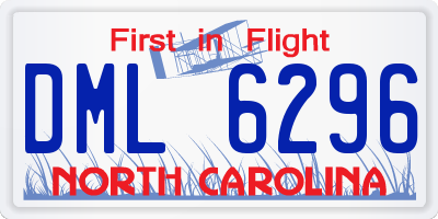 NC license plate DML6296