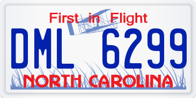 NC license plate DML6299