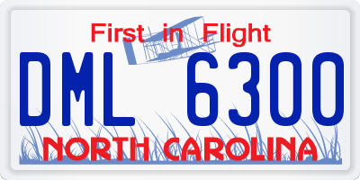 NC license plate DML6300