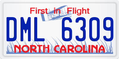 NC license plate DML6309