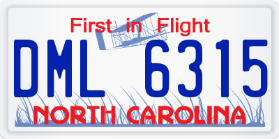 NC license plate DML6315