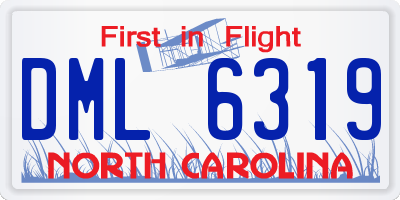 NC license plate DML6319