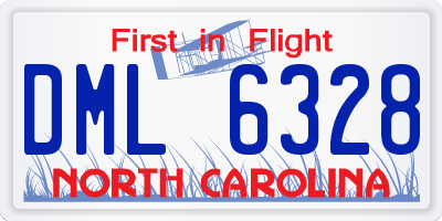 NC license plate DML6328