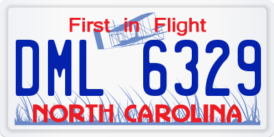 NC license plate DML6329