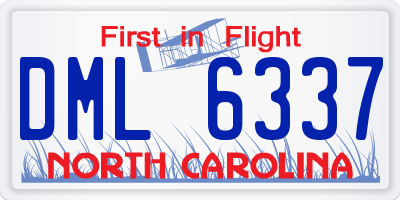 NC license plate DML6337