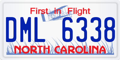 NC license plate DML6338