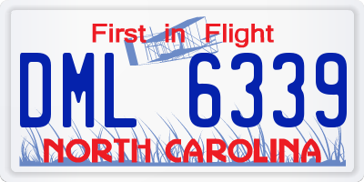 NC license plate DML6339