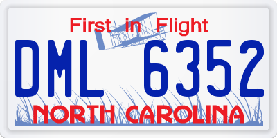 NC license plate DML6352