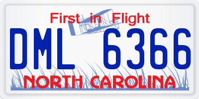 NC license plate DML6366