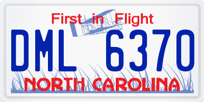NC license plate DML6370
