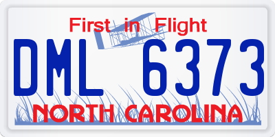NC license plate DML6373