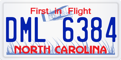 NC license plate DML6384