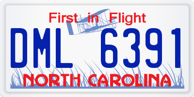 NC license plate DML6391
