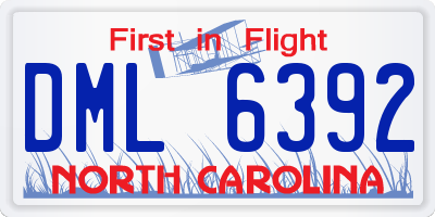 NC license plate DML6392
