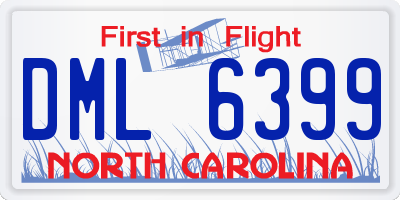 NC license plate DML6399