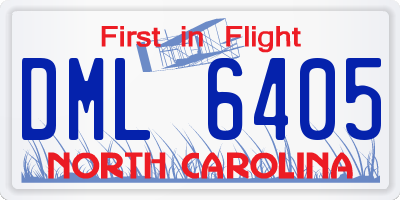 NC license plate DML6405