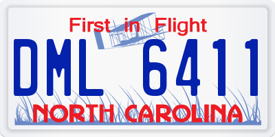 NC license plate DML6411