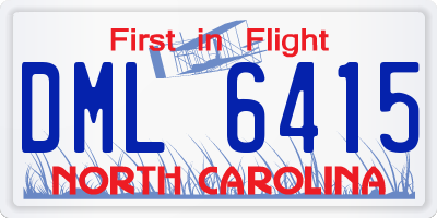 NC license plate DML6415