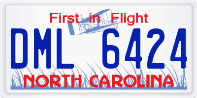 NC license plate DML6424