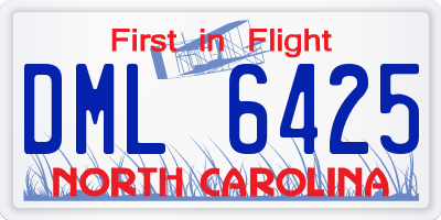 NC license plate DML6425