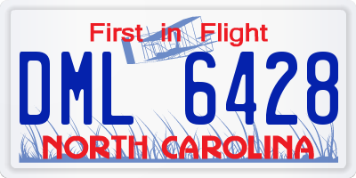 NC license plate DML6428